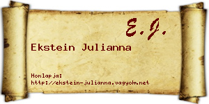 Ekstein Julianna névjegykártya